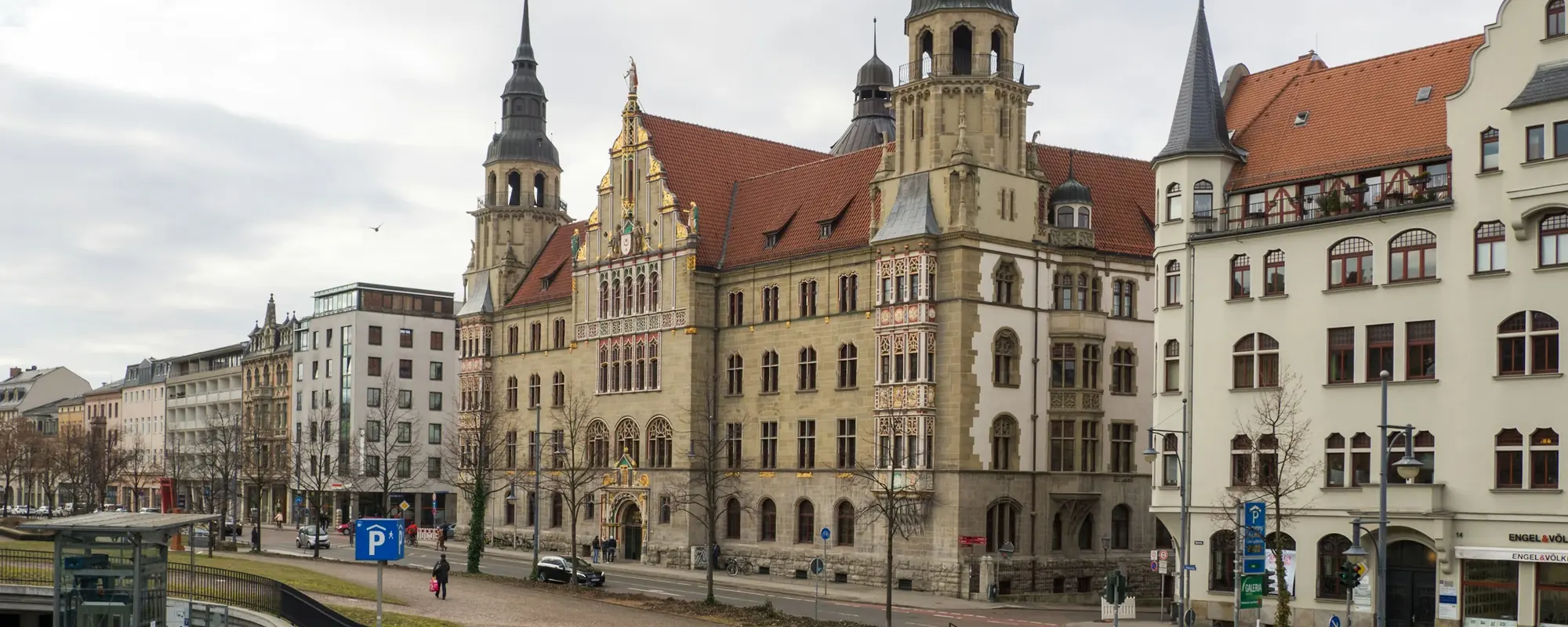 Historische Gebäude in der Innenstadt von Halle (Saale)